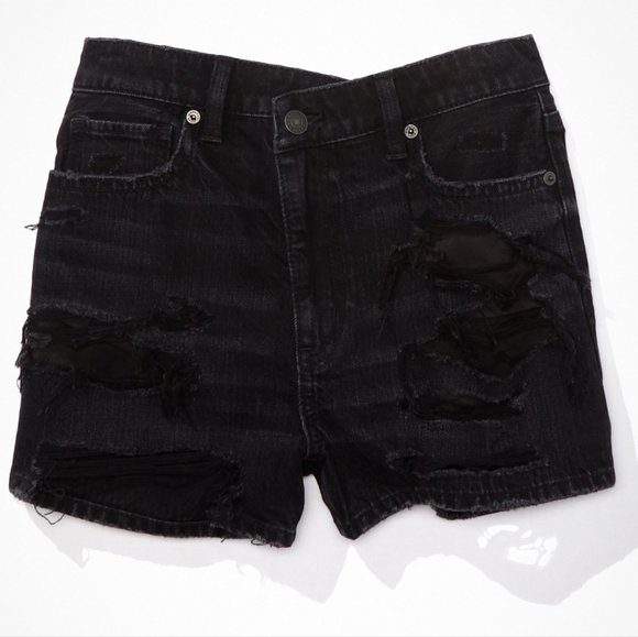 AE Black Denim Mom Short - Picture 5 of 9